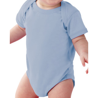 Rabbit Skins Infants' Light Blue Fine Jersey Lap Shoulder Bodysuit