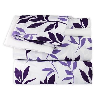 Plum and Lavender Leaves Sheet Set