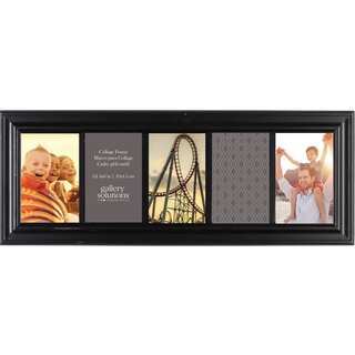 Gallery Solutions Black Wood 6-inch x 20-inch 5-opening Linear Collage Frame