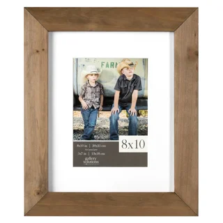 Gallery Solutions Brown Rustic Wood Matted Gallery Frame