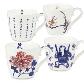 Waechtersbach Chinese Fine Art Assorted Colors Bone China Mug (Set of 4)