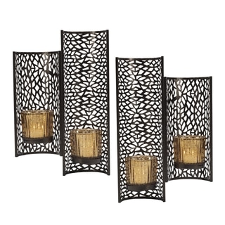 Mikasa Brown Laser-cut Wall Sconce (Set of 2)