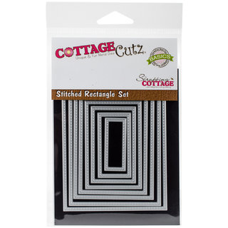 CottageCutz Basics Dies 8/Pkg Stitched Rectangle, .6" To 4.25"