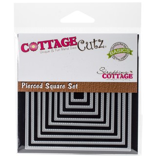 CottageCutz Basics Dies 9/Pkg Pierced Square .5"X.5" To 3.5"X3.5"