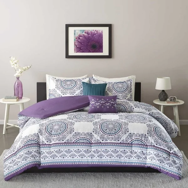 Intelligent Design Mikay Purple 5-piece Comforter Set