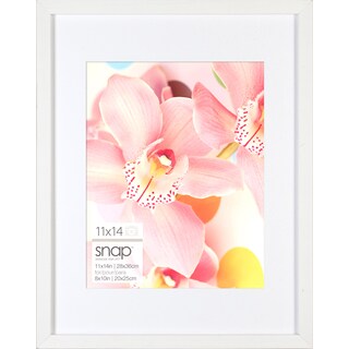 Snap White Wood Matted Frame