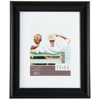 Gallery Solutions Black Wood Matted Photo Frame