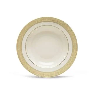 Lenox Westchester Gold and White China Pasta and Rim Soup Bowl