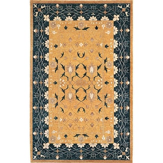 Abbyson Living Hand-knotted 'Harvest Moon' Gold Wool Rug (8' x 10')