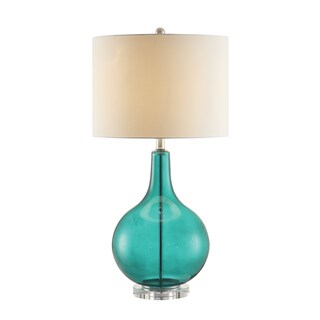 Coaster Green Glass Bulb Shape Lamp with Off-white Shade