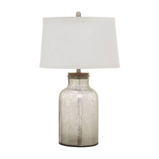 Coaster Antique Mercury Speckled Bottle-shaped Lamp With White Shade