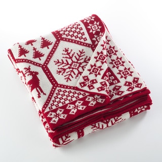 Sevan Collection Christmas Design Knitted Throw Blanket