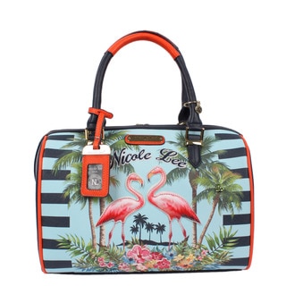 Nicole Lee Tropical Flamingo Print Boston Bag