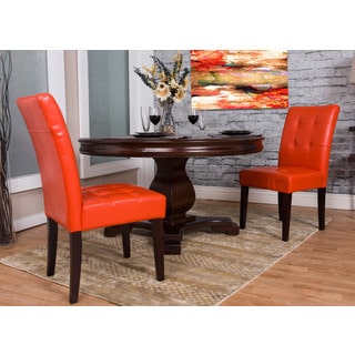 Somette Burnt Orange Bonded Leather Dining Chair Set (Set of 2)