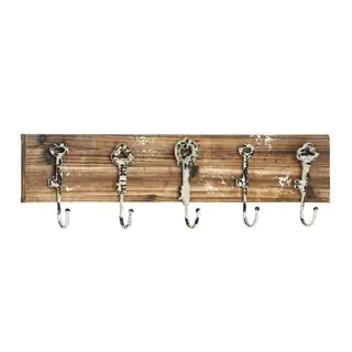 Wood/Metal 7-inch High x 24-inch Wide Wall Hook
