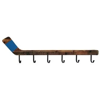 Wood/Metal 40-inch Wide x 11-inch High Hockey Wall Hook