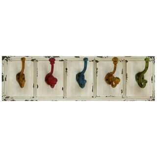 Wood and Metal 24-inch x 7-inch Wall Hook