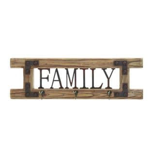 Wood 'Family' Framed Wall Hook