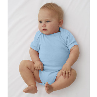 Baby Rib Lap Shoulder Light Blue Infant Bodysuit