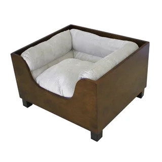 HomePop Decorative Pet Bed with Wood Panel