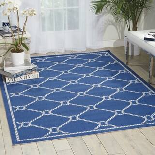Waverly Sun N' Shade Rope Navy Indoor/ Outdoor Area Rug by Nourison (7'9 x 10'10)