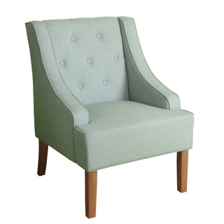 HomePop Kate Tufted Swoop Arm Accent Chair Spa Blue