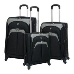 Travelers Club Lexington 3 Piece Expandable Luggage Set Black