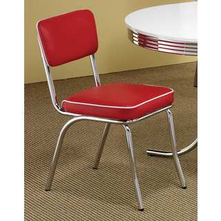 Coaster Company Red Chrome Plated Retro Dining Chair (Set of 2)