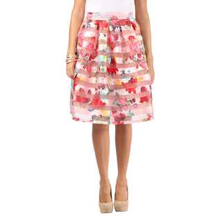 Hadari Women Knee Length Floral Skirt