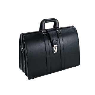 Preferred Nation Black Leather Lawyer Laptop Briefcase