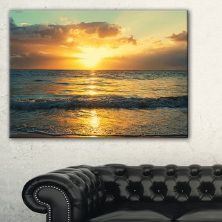 Exotic Water and Sky Sunset Panorama - Modern Seashore Canvas Art