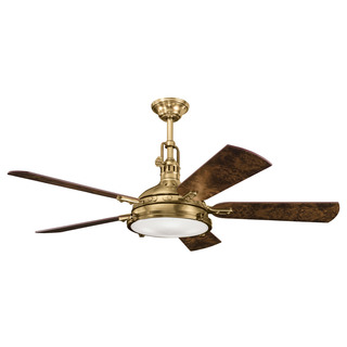 Kichler Lighting Hatteras Bay Collection 56-inch Burnished Antique Brass Ceiling Fan w/Light