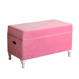HomePop Diva Juvenile Decorative Storage Bench Pink