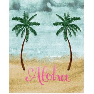 Secretly Designed 'Aloha' Double Palm Tree Art Print
