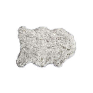 Luxe Gorden Gradient Grey Faux Sheepskin Throw Rug (2' x 3')