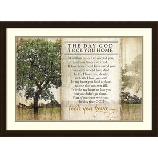 Framed Art Print 'Took You Home Remembrance Prayer' by Jennifer Pugh 30 x 22-inch