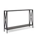 Black Powder-coated Metal Cross Style Console Table - Thumbnail 5