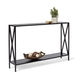 Black Powder-coated Metal Cross Style Console Table - Thumbnail 8