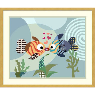 Framed Art Print 'Love Fish' by Lanre Adefioye 25 x 21-inch