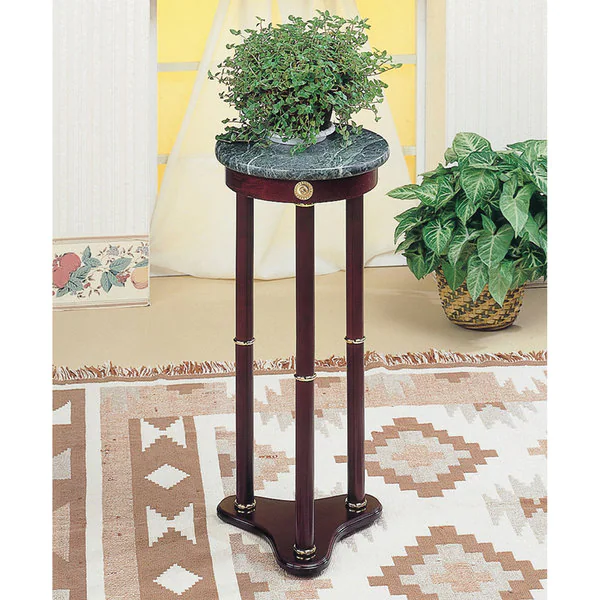 Coaster Furniture Edie Merlot Round Marble Top Accent Table