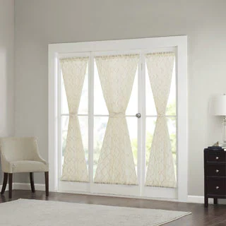 Madison Park Iris Diamond Sheer Door Curtain Panel