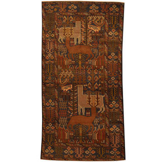 Herat Oriental Afghan Hand-knotted Tribal Balouchi Wool Area Rug (3'5 x 6'8)