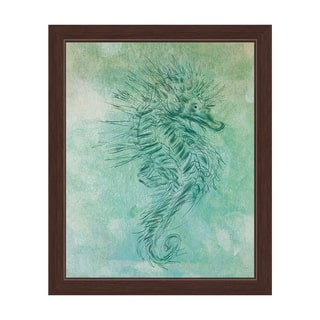 Turquoise Seahorse' Framed Graphic Wall Art