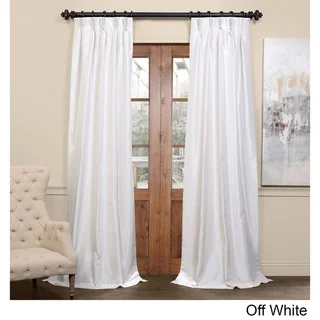 Exclusive Fabrics Signature Pinch Pleated Blackout Solid Faux Silk Curtain Panel