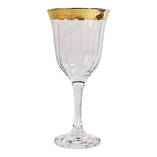 Fendi Design-Italy Gold Band White Wine Goblets (Set of 6)