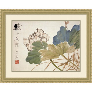 Framed Art Print 'Lotus' by Xu Gu 30 x 24-inch