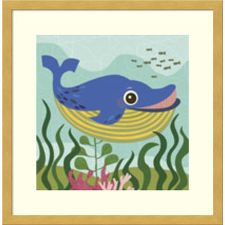 Framed Art Print 'Walter (Whale)' by Jenn Ski 17 x 17-inch