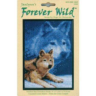 Forever Wild Wolf Mini Counted Cross Stitch Kit