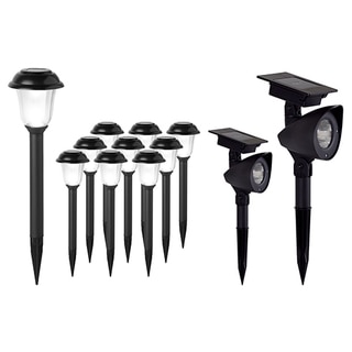 Solar-powered LED Outdoor Stake Lights Combo Set (Pack of 12)