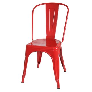 Red Metal Cafe Side Chair